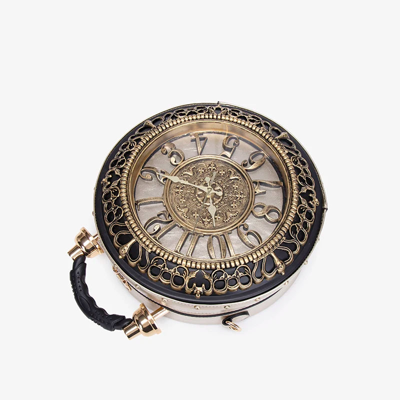 Retro creative clock handbag 2025 new style, fashionable and niche design sense, single-shoulder crossbody bag