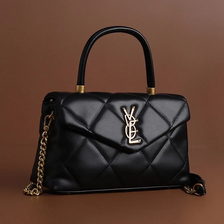 2025 new high-end diamond grid handbag fashion chain versatile shoulder crossbody bag